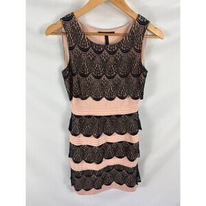 BCBGMaxazria Sleeveless Lace Dress Pink Blue Size 0